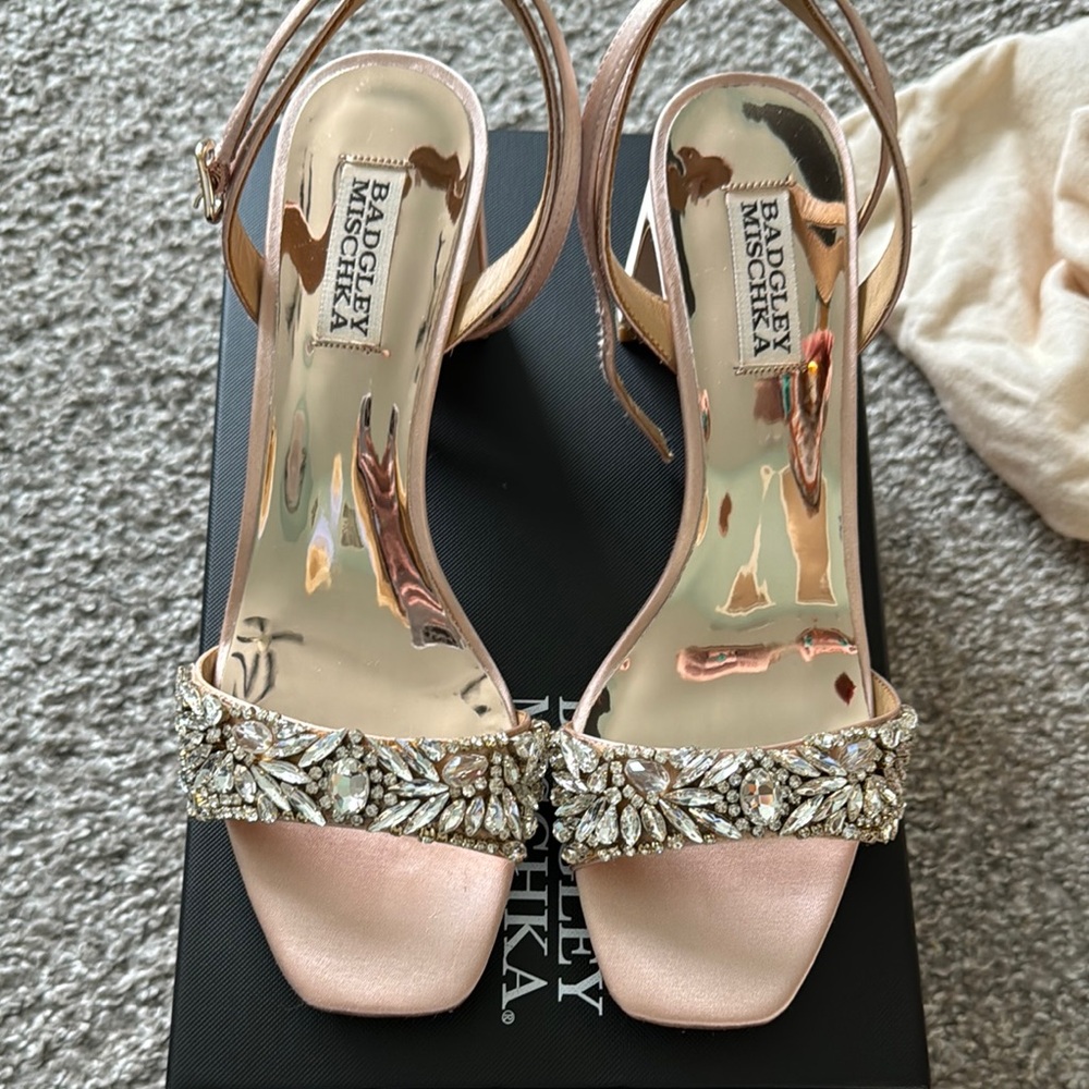 Badgley Mischka Pink Embellished Heels
